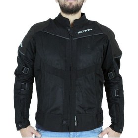 Resim Venom Rock Cordura Erkek Motosiklet Ceketi Fileli Yazlık Motorcu Montu 