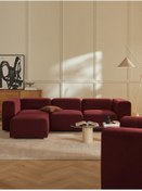 Resim S Home Design Concept Pietro 4 Modül Modüler Kanepe Köşe Koltuk Takımı, Yönsüz Kadife Bordo 