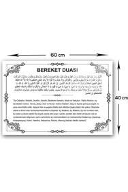 Resim Decorita Cam Ocak Arkası | Bereket Duası | Beyaz Fon | 40cm x 60cm 