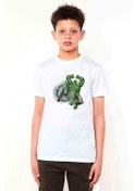 Resim Hulk A Baskılı Unisex Çocuk Beyaz T-Shirt 