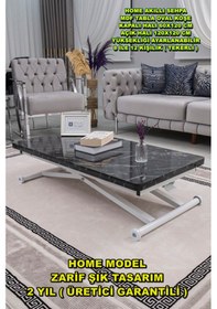 Resim Home Üst Tabla Mdf Siyah Mermer Oval Köşe Alt Beyaz 