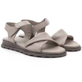 Resim Gönderi R Silver Cırt Bantlı Hakiki Deri Sandalet Açık Gri 