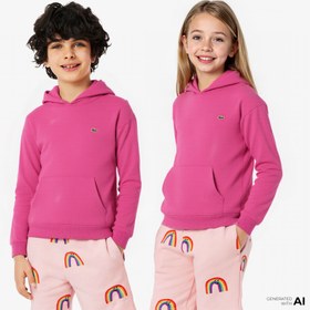 Resim Lacoste Çocuk Kapüşonlu Pembe Sweatshirt 
