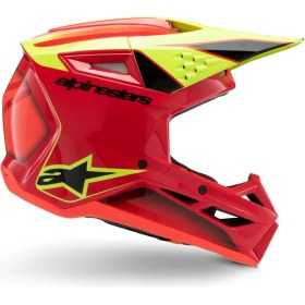 Resim Alpinestars Sm3 Youth Fray Off-Road Çocuk Genç Motosiklet Kaskı Kırmızı Sarı 