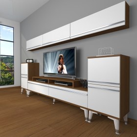 Resim Decoraktiv Ekoflex 9 Mdf Silver Tv Ünitesi Tv Sehpası - Ceviz - Beyaz 