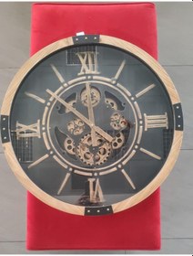 Resim Evdema Çarklı Duvar Saati 64 64 8 Cm Kahverengi 