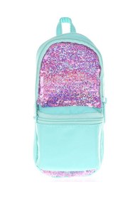 Resim Kaukko Magical Kız Çocuk Pullu Mint Üç Bölmeli Kalem Çantası - Çanta Şekilli 