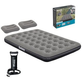 Resim Bestway Ultra Queen 2 Kişilik Şişme Yatak + El Pompası Ve Yastık Hediyeli 191x137x22cm 671gz Bw146 Gri 