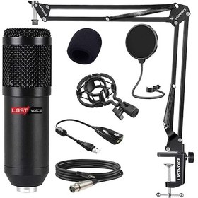 Resim Lastvoice BM800BT Black Kondanser Mikrofon Stand Filtre Ses Kartı 