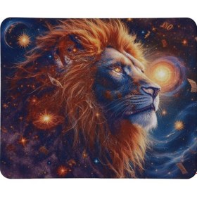 Resim Aslan Burcu Desenli Tip Kaymaz Taban Optik Bilgisayar Notebook Burçlar Mouse Pad Mauspad 17x 21 Cm 