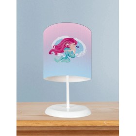 Resim Bebek ve Çocuk Odası Deniz Kızı Desenli Abajur 