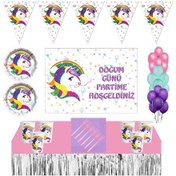 Resim Unicorn Doğum Günü 24 Kişilik 50X70 Cm Afişli Unicorn Doğum Günü N11.17420 