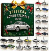 Resim 2025 Yeni Porsche Advent Takvimi Kör Kutu Noel Ağacı Süslemesi Akrilik Kolye 