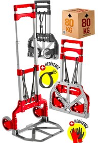 Resim PROXTECH Teleskopik Profesyonel 80 kg Kapasiteli Koli Yük Paket Taşıma Arabası El Arabası Uzayan Sap 