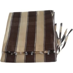 Resim Balkon Perdesi En.200X250 Cm Kullanıma Hazır Üstü Korniş Düğmeli (484774016) Kahverengi 