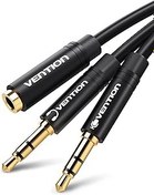 Resim Mukavele Kulaklık Ses Splitter 3.5mm AUX Splitter Kulaklık Jack Splitter Kulaklık Mic Splitter OMTP ve CTIA Standart ile uyumlu Hoparlör Mic için PC (1.5 m) 