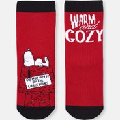 Resim Dagi Kırmızı Çocuk Snoopy Havlu Çorap Cozy 