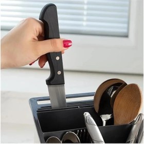 Resim AyrStore TIM-198 Tezgah Üstü Süngerlikli Kaşıklık Mutfak Düzenleyici - Çok Amaçlı Organizer Bıçaklık 