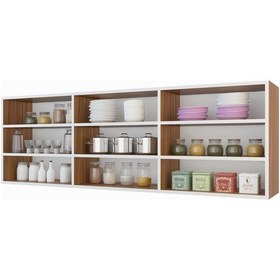 Resim Kenzlife hazır mutfak orela cvz 060*150*22 mutfak banyo dolabı kapaksız raflı 