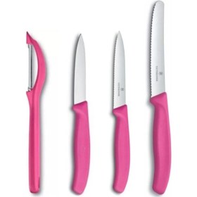 Resim Victorinox Pembe 4 Parça Soyacak ve Bıçak Seti 