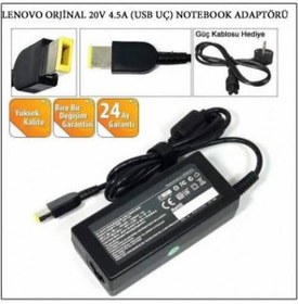 Resim Kuvars Lenovo 20V 4.5A Usb Kare Uç Adaptör Şarj Yoga 11 11S Z510 G50 