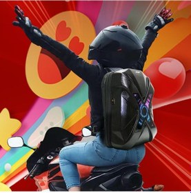 Resim Prıme X Lıght Karbon, Motorcu Sırt Çantası Ledli Sırt Çantası, Telefon Kontrol Kask Taşıma Çantası Siyah 