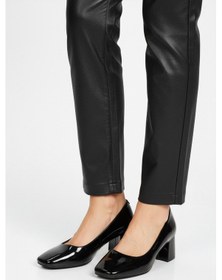 Resim Siyah Rugan Kalın Topuklu Kadın Abiye Ayakkabı 695042 Z Siyah Rugan 