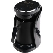 Resim Şık Mat Krom Kahve Makinesi, Sade ve Modern Tasarım 