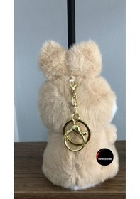 Resim Sevimli Havuçlu Tavşan Peluş Oyuncak Anahtarlık Hediyelik Uyku Arkadaşı 15 Cm Kahverengi 
