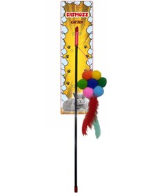 Resim Catmozz Papatya Şekilli Kedi Oyuncağı Oltası 45 CM 