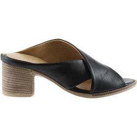 Resim Bueno Shoes Siyah Deri Kadın Topuklu Terlik 01wn6108 