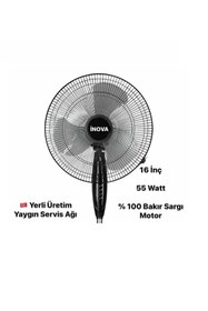Resim İnova Bora Ayaklı Ev Tipi Vantilatör 16" 
