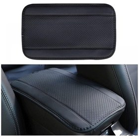 Resim Evrensel Araba Kol Dayama Pedi Siyah 31.5cmx20.5cm, Çift Çizgili Kabartmalı Deri Elyaf Kaymaz Kol Diğer 