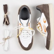 Resim Krahe Artemis Erkek Hakiki Deri Eskitme El Boyamalı Bağcık Ve İki Yedek Bağcıklı Beyaz-Vizon Sneaker 
