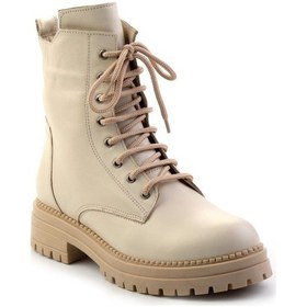Resim Bej Hakiki Deri Kadın Bot & Bootie K02040451203 Bej 