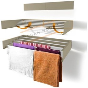 Resim Kurutmalık Çamaşır Askısı - Duvara Monte Çamaşırlık - Patentli Tasarım Cappuccino-70cm Cappuccino 