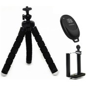 Resim Uzaktan Kumandalı Mini Telefon Tutucu Tripod Ahtapot Siyah 