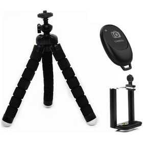 Resim Uzaktan Kumandalı Mini Telefon Tutucu Tripod Ahtapot Siyah 