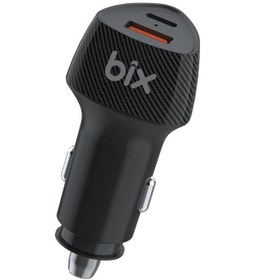 Resim Bix Bxacp52w 52.5w Çift Portlu Type-c Ve Usb-a Araç İçi Hızlı Şarj Cihazı Siyah 