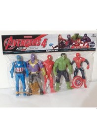 Resim Avengers 5'li Figür Oyuncak Thanos Örümcek Adam Ironman Hulk Kaptan Amerika 