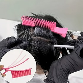 Resim Kuaför Dükkanı Özel Çok Fonksiyonlu Asistan Saç Boyama Aracı, Saç Kesme Klipsi Bölme Klipsi, Saç Şekillendirme Klipsi, Saç Önü Klipsi, Tarak Klipsi, Tek Plastik Saç Klipsi, Dayanıklı ve Kaymaz, Sevimli ve Basit Tarz, Saç Kesimi ve Şekillendirme için Uygun, Pembe/Siyah Seçenekli 