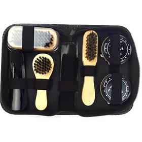 Resim Honmex Ayakkabı Parlatma Seti 8 Parça - Deri Bakımı Çanta, Siyah Ve Neutral Cila, Beşik Fırça İle Seyahat İçin 