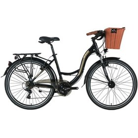 Resim Bisan Sandy Şehir Bisikleti 43 Cm V 26 Jant 21 Vites Mat Siyah Gold Siyah 
