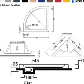 Resim Oval Flat Oturmalı Duş Teknesi | Sanacryl - 110x110 / Kırmızı / Oturmalı 