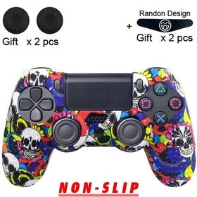 Resim Veri Kurbağa Kaymaz Koruyucu Cilt Sony Playstation 4 Denetleyici Kutusu Ps4 Pro White Skull 
