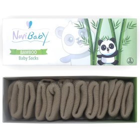 Resim Novibaby 5'li Bambu Yenidoğan Bebek Çorabı I Beige I 0-6 Ay 