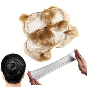 Resim 10'lu Paket Şık Nylon Görünmez Saç Fileleri Kadınlar Için, Kokusuz Kuru Saç Stili, Rahat-Textured Saç-Uyumlu, Profesyonel Bale & Restoran Steward Spiral Saç File Cebi 