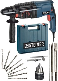 Resim STEİNER Germany Technology 3000 Watt 5 Joule Hilti Kırıcı Delici Darbeli Matkap + 1 Mandren + 10 Uç 