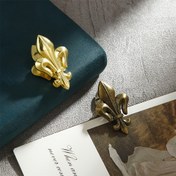 Resim Vintage İris Şeklinde Metal Bağcıklı Klips - Çinko Alaşım Ofis Belge Tutucu, Not Düzenleyici, Fiş & Fatura Saklama, Bronz/Altın 