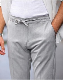 Resim Slim Fit Likralı Jogger Pantolon Gri 